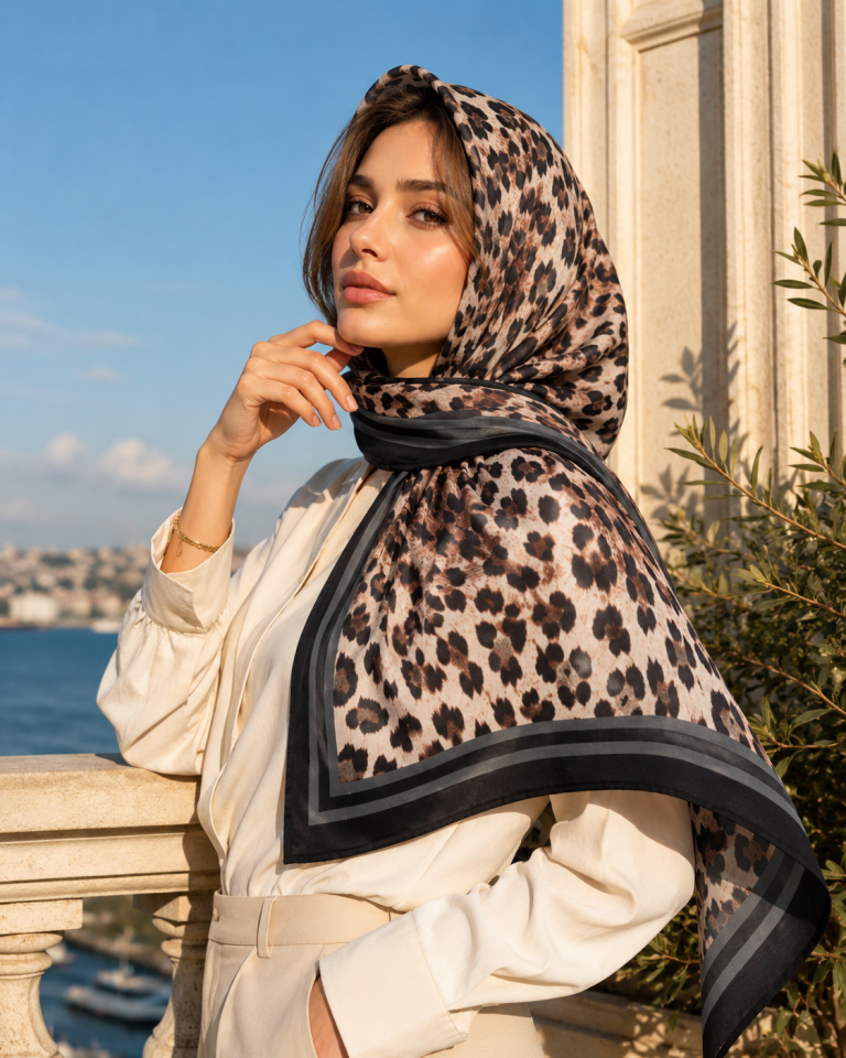 Riva Pamuk Şal Leopar