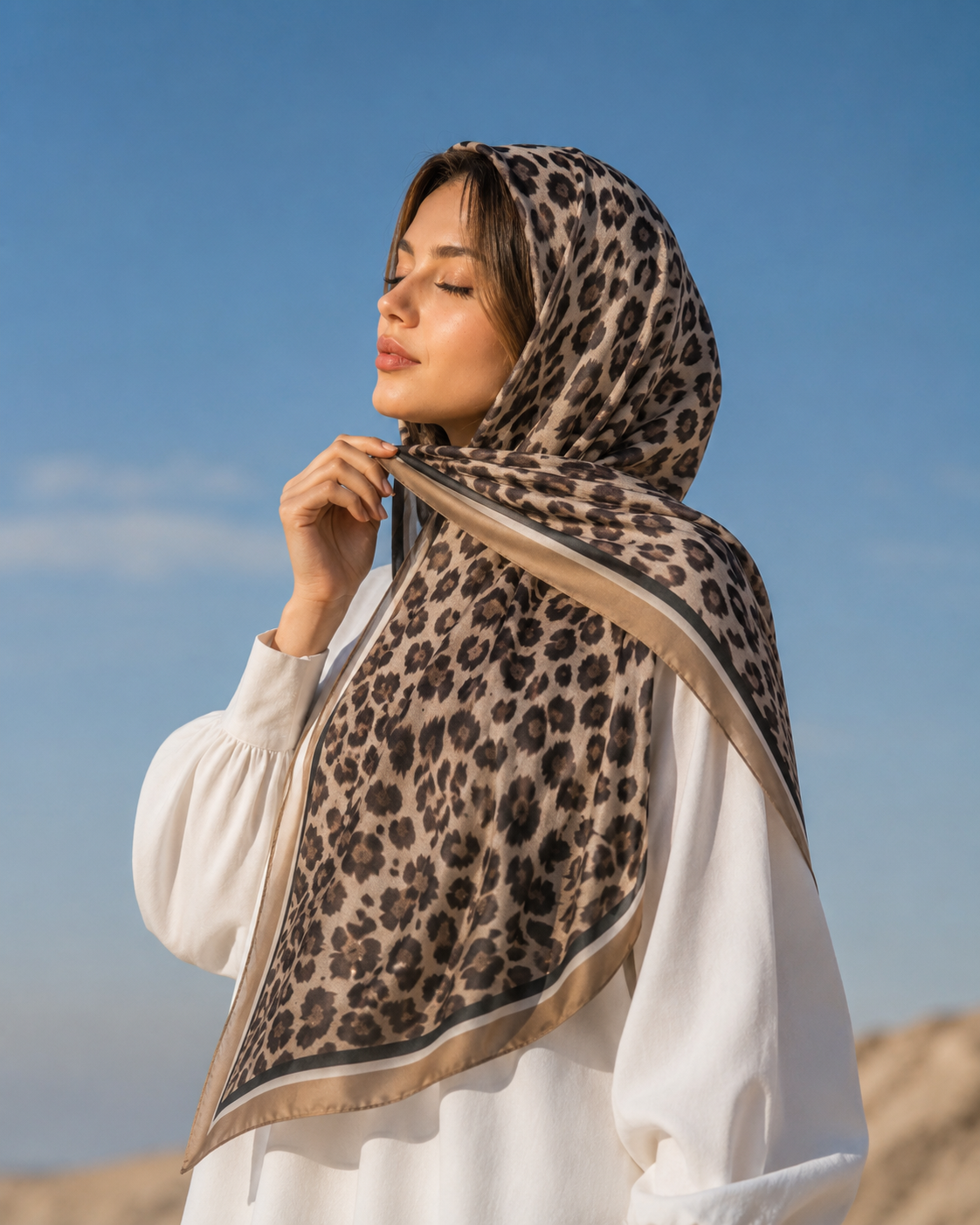 Riva Pamuk Şal Leopar