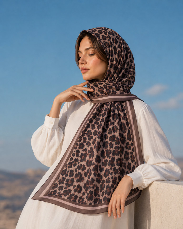 Riva Pamuk Şal Leopar