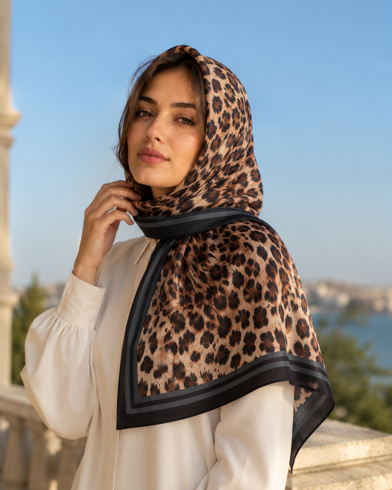 Riva Pamuk Şal Leopar