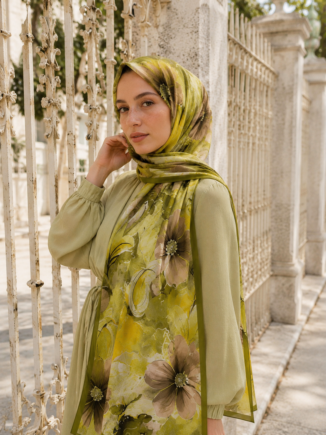 Riva Pamuk Şal Flower