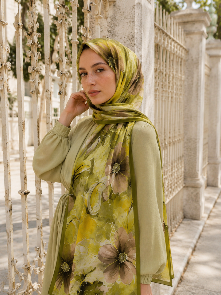 Riva Pamuk Şal Flower