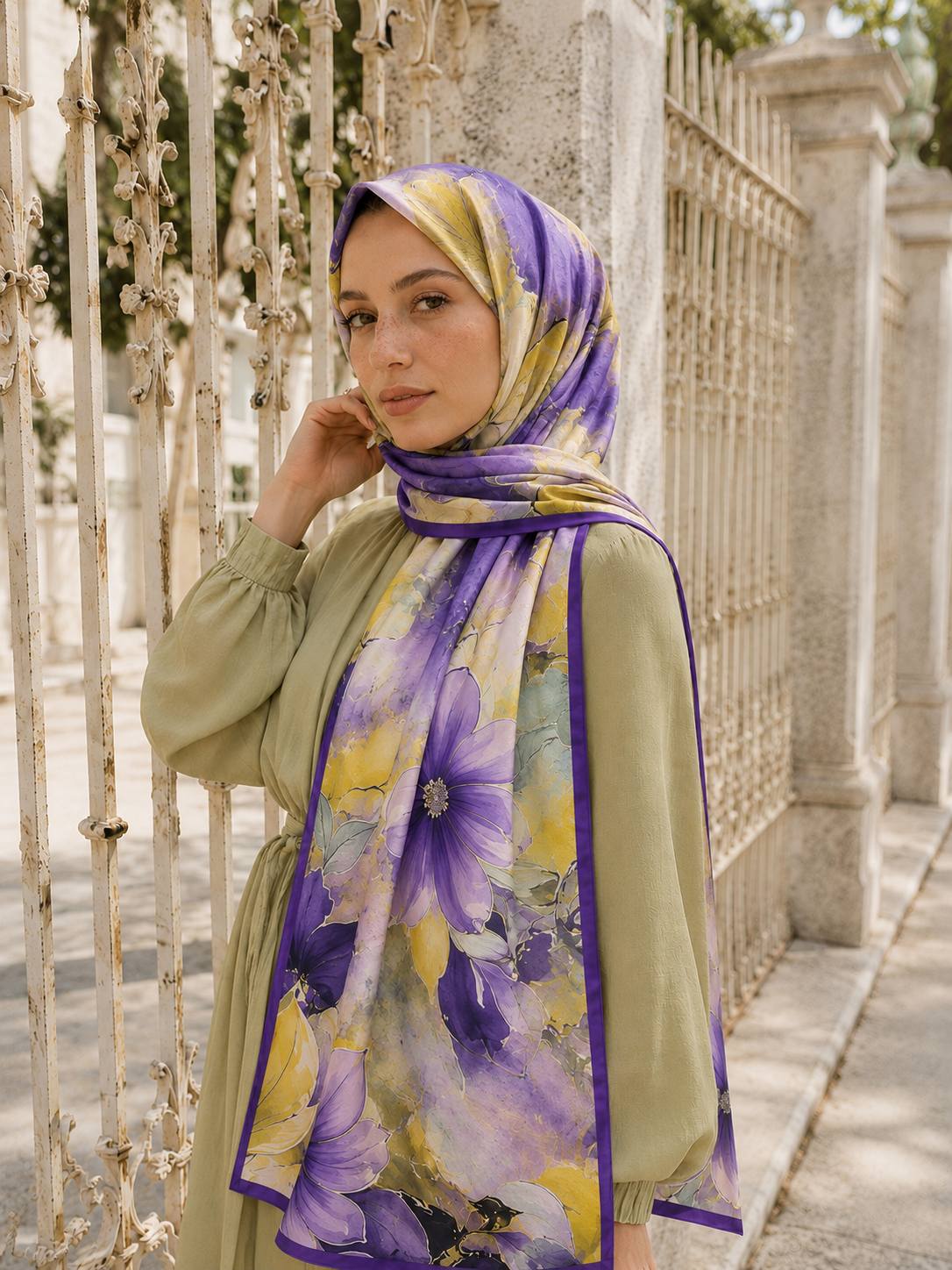Riva Pamuk Şal Flower