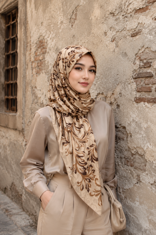 Bursa İpeği Şal Roza Desen