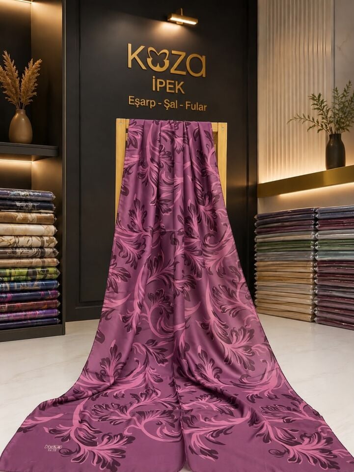 Bursa İpeği Şal Roza Desen