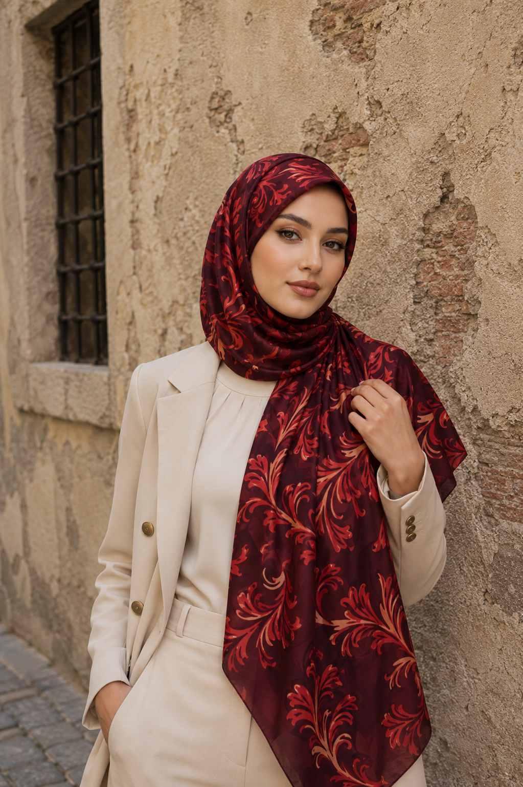 Bursa İpeği Şal Roza Desen