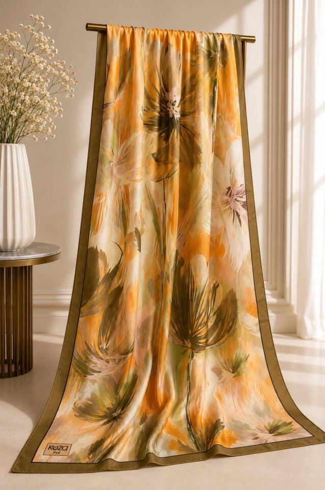 Riva Pamuk Şal Gülnar Desen