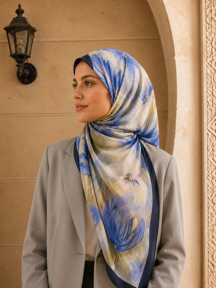 Riva Pamuk Şal Gülnar Desen